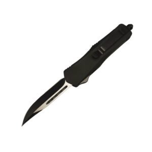 4 Inch OTF Automatic Knife – Black Handle Straight Edge - Image 5