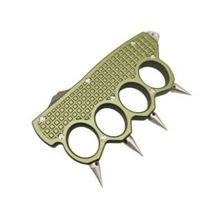 5.25" Machined Knuckle Trench OTF Knife – Matte Green - Image 4