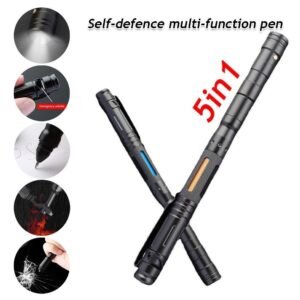 5-in-1 Multifunction Self-Defense Pen AluminumAlloy Tactical Pen Survival Whistle Emergency Lighting Attack Rescue Escape Tool - Image 2