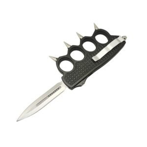 5.25 Inch OTF Knife – Machined Knuckle Trench, Matte Black - Image 3
