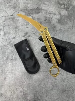 Balisong Karambit Eagle Claw Variation Fling Knife Color Titanium Edition - Image 6