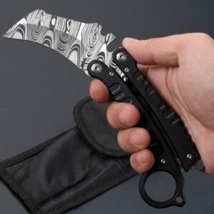 Karambit Knife Camping Tactical Knife High Hardness Etched Butterfly Claw Knife Handmade Knife - Image 3