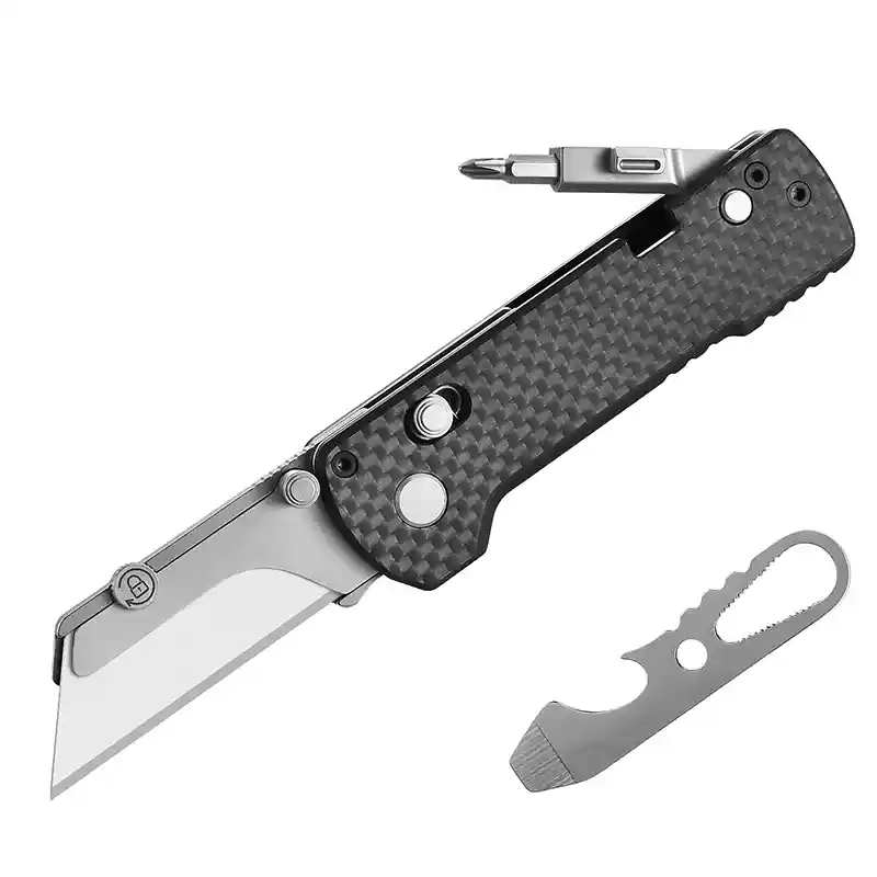 O1CN01CMuStN1i5qguxbLS8_254984362.jpg_q30.jpg_.webp Oknife U1 Carbon Fiber/Donut Axis Lock Folding Knife Universal Utility Blade/Olight Pocket Knife - Image 1
