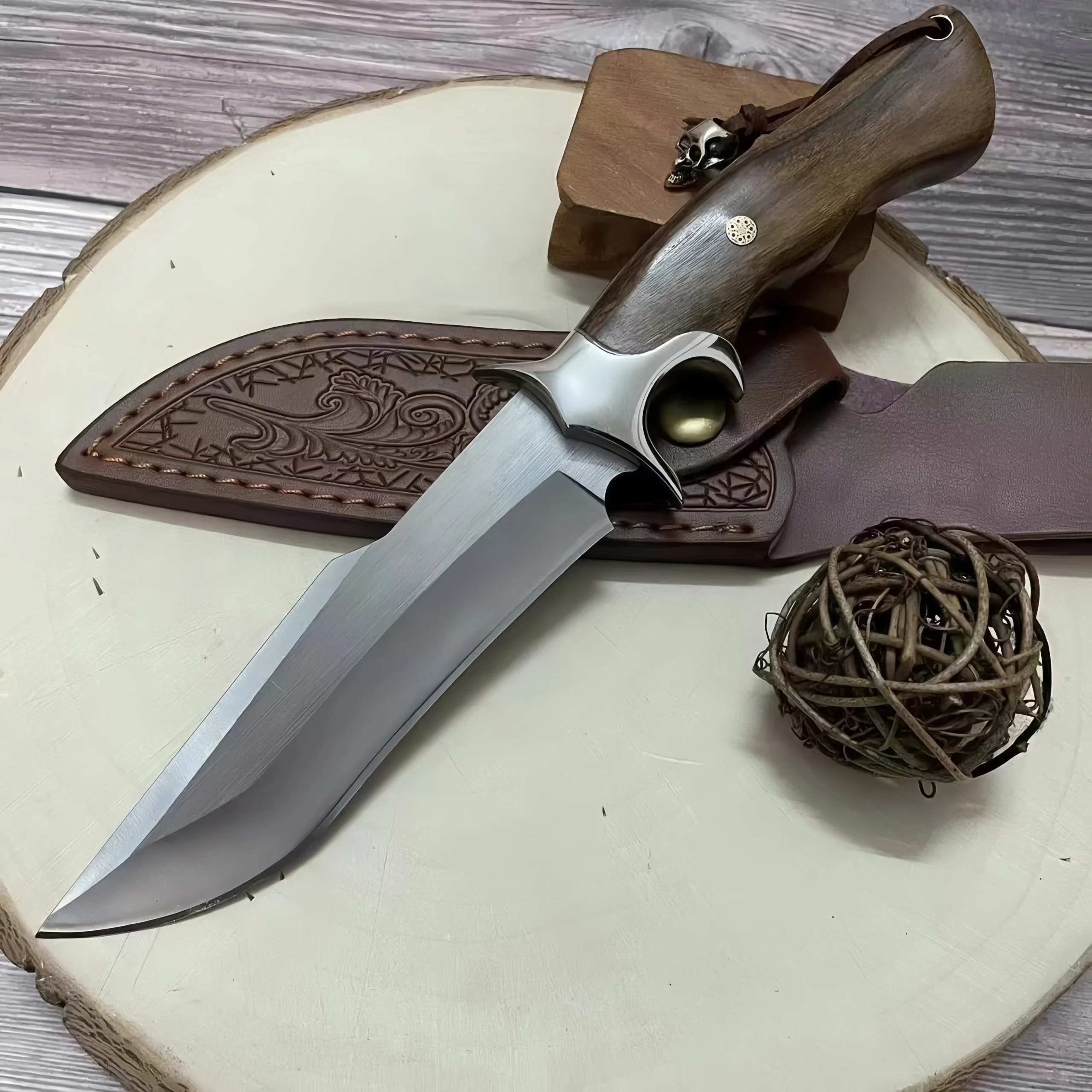 O1CN01Pv2zp21lzDL3q04kR_2217538634889-0-cib.jpg_-1_副本-scaled-1.webp M390 Powdered Steel Fixed Blade Knife – High Hardness Outdoor Survival Knife - Image 1