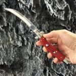 9 inch Rosewood Curved Blade Switchblade Stiletto Switchblade