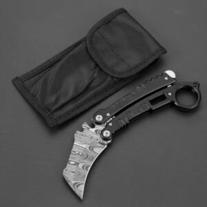 Karambit Knife Camping Tactical Knife High Hardness Etched Butterfly Claw Knife Handmade Knife - Image 2