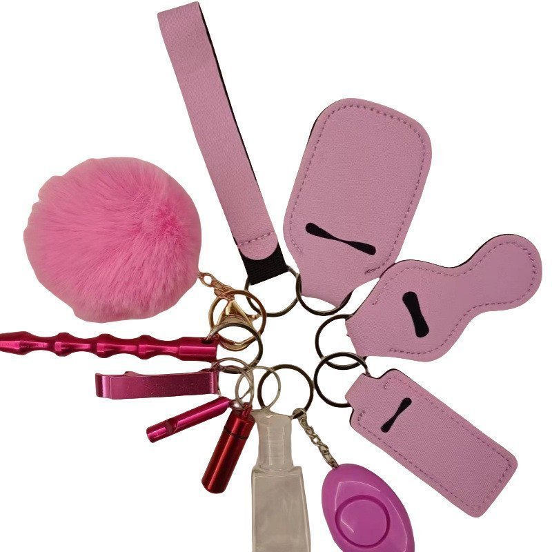 O1CN01yTQ9Nk2FDyuBBqlGd_968158847-0-cib.jpg Self Defense Keychain 11-Piece Aluminum Anti-Wolf Alarm Dark Pink - Image 1