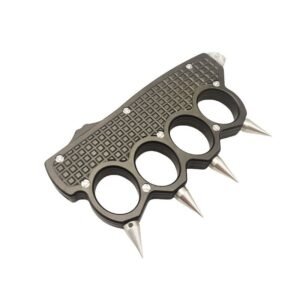 5.25 Inch OTF Knife – Machined Knuckle Trench, Matte Black - Image 4