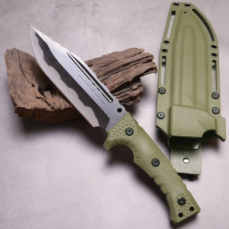 imgi_8_O1CN01uiFuuq1davIm9HqLZ_2216049813753-0-cib.webp Camping outdoor survival knife portable knife high hardness straight knife sharp survival knife integrated keel high hardness tactical knife--Green-2 - Image 1