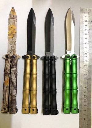 Bamboo Handle Butterfly Knife - Image 2