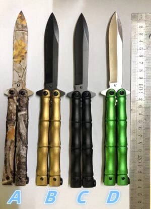 Bamboo Handle Butterfly Knife - Image 3