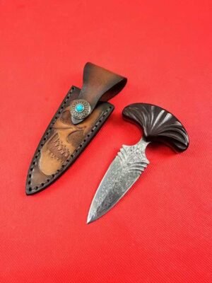 Push Knife Dagger Damascus Steel Dagger - Image 4