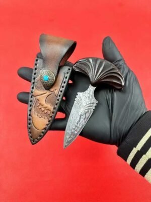 Push Knife Dagger Damascus Steel Dagger - Image 2