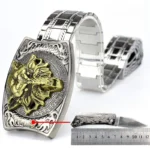New stainless steel wolf head belt buckle knife