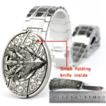 Metal stainless steel personalized men's belt buckle knife