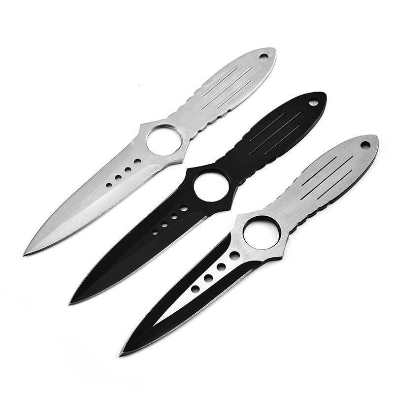 9732854715_1832289700.jpg Skeleton knfie with Ring Handle – Outdoor Camping Utility Knife - Image 1