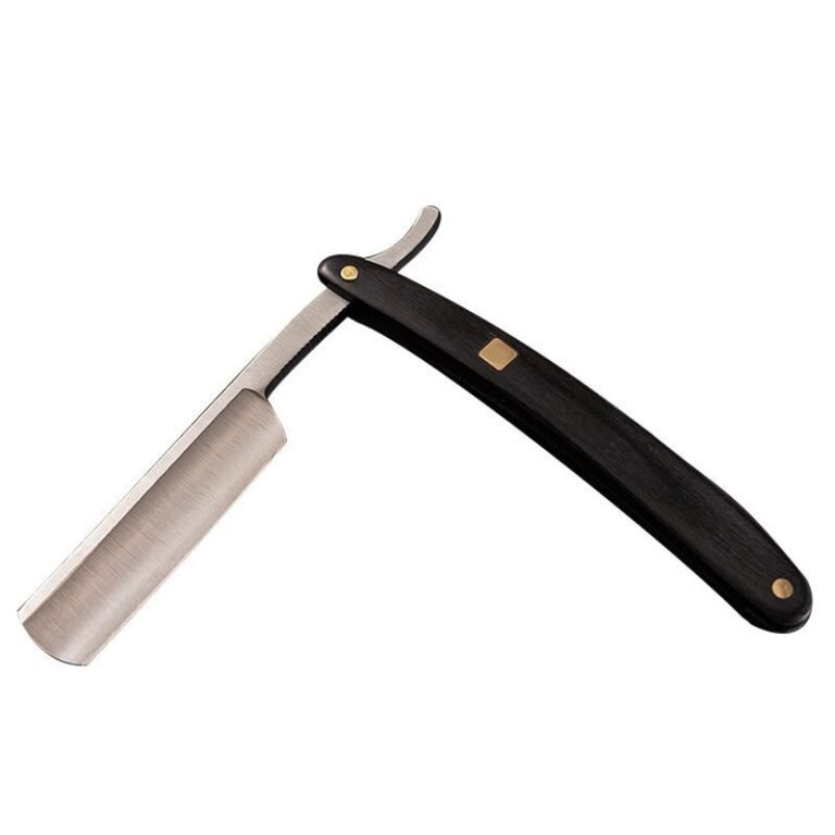 Precision Steel Straight Razor with Wooden Grip - Utility knife.ca