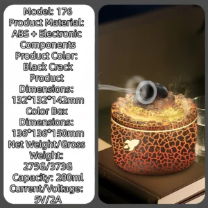 New Creative Cannon-Style Colorful Crack Humidifier - Image 3