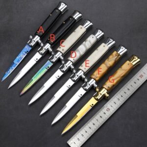 Classic Italian Stiletto Knife – Automatic Flick Knife Set with Mixed Blade Styles - Image 2
