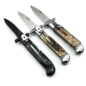AKC 9-inch Flip-top Hand Guards With Curved Tail Side-Opening Switchblade - Image 2