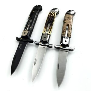 AKC 9-inch Flip-top Hand Guards With Curved Tail Side-Opening Switchblade - Image 5