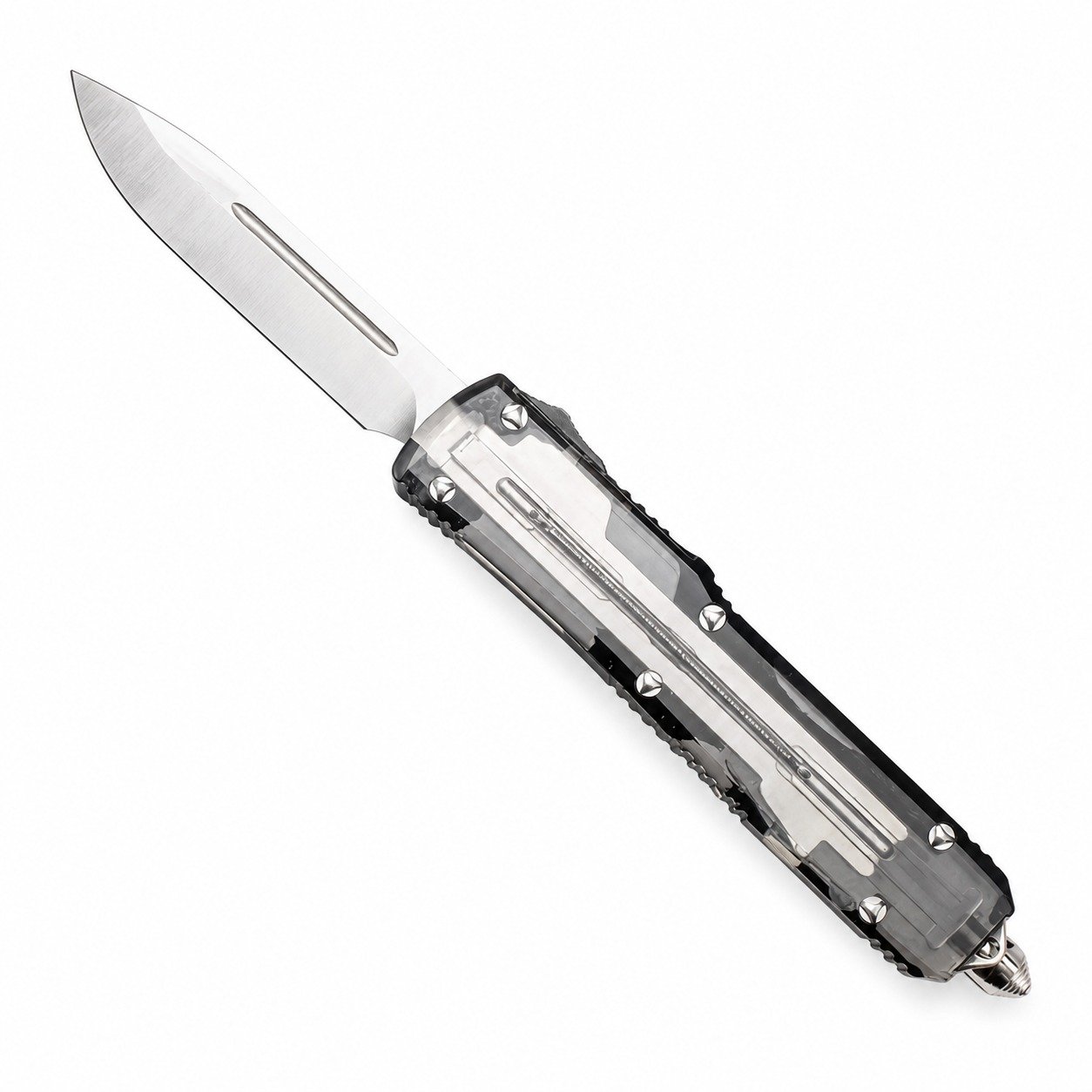 17065-main-white-clean Clear Handle OTF Knife – Transparent Body - Image 1