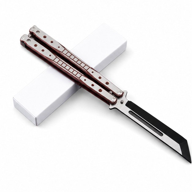 17559-main-white-clean Balisong Butterfly Trainer Knife - Image 1