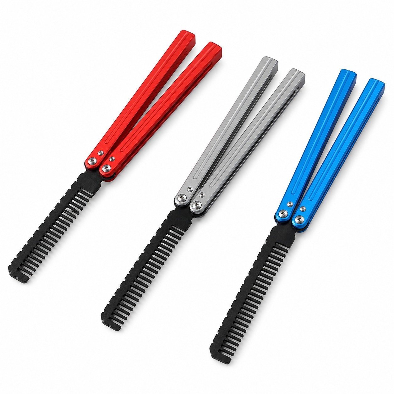 17570-main-white-clean Stainless steel comb Aluminum Handle Practice - Image 1