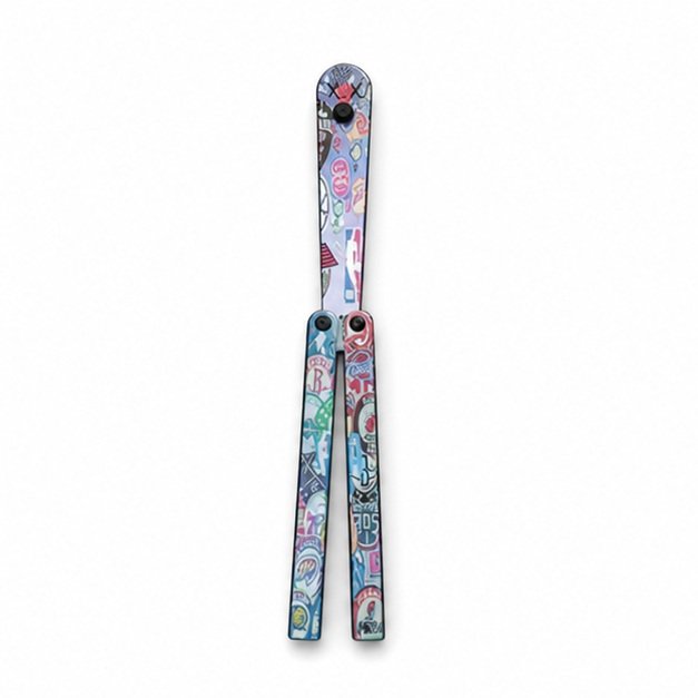 17688-main-white-clean Butterfly Knife Flip Hand Knife Training Folding Knife Safe No Open Edge - Image 1