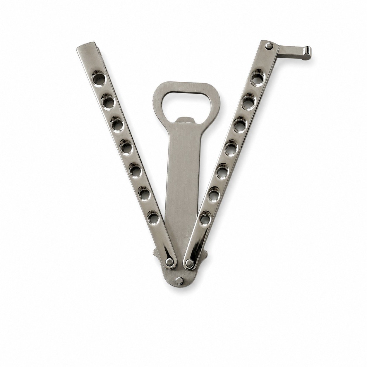 18021-main-white-clean Balisong Bottle Opener Folding Bottle Opener Beer Multifunctional Bottle Opener Creative Butterfly Knife Fancy Knife Bottle Opener Screwdriver - Image 1