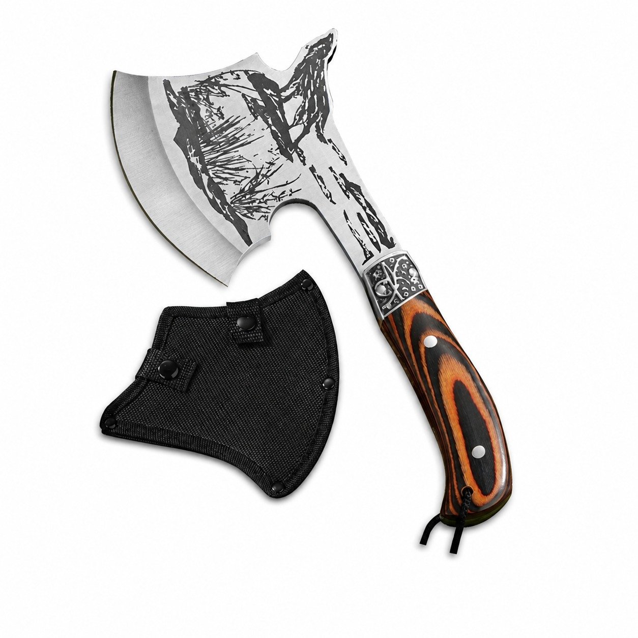 18375-main-white-clean MultiPurpose Axe, Survival Axe Multi-function Outdoor Camping Tactical Wolf-head Axe Hunting Tools Portable Tomahawk - Image 1
