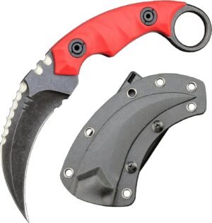 Karambit Knife D2 Steel + Nylon Fiberglass Handle Outdoor Claw Knife With Kydex Sheath Edc-RDE