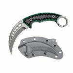 Karambit Fixed Blade Knife – D2 Steel Claw Knife with G10 Handle & Sheath Green