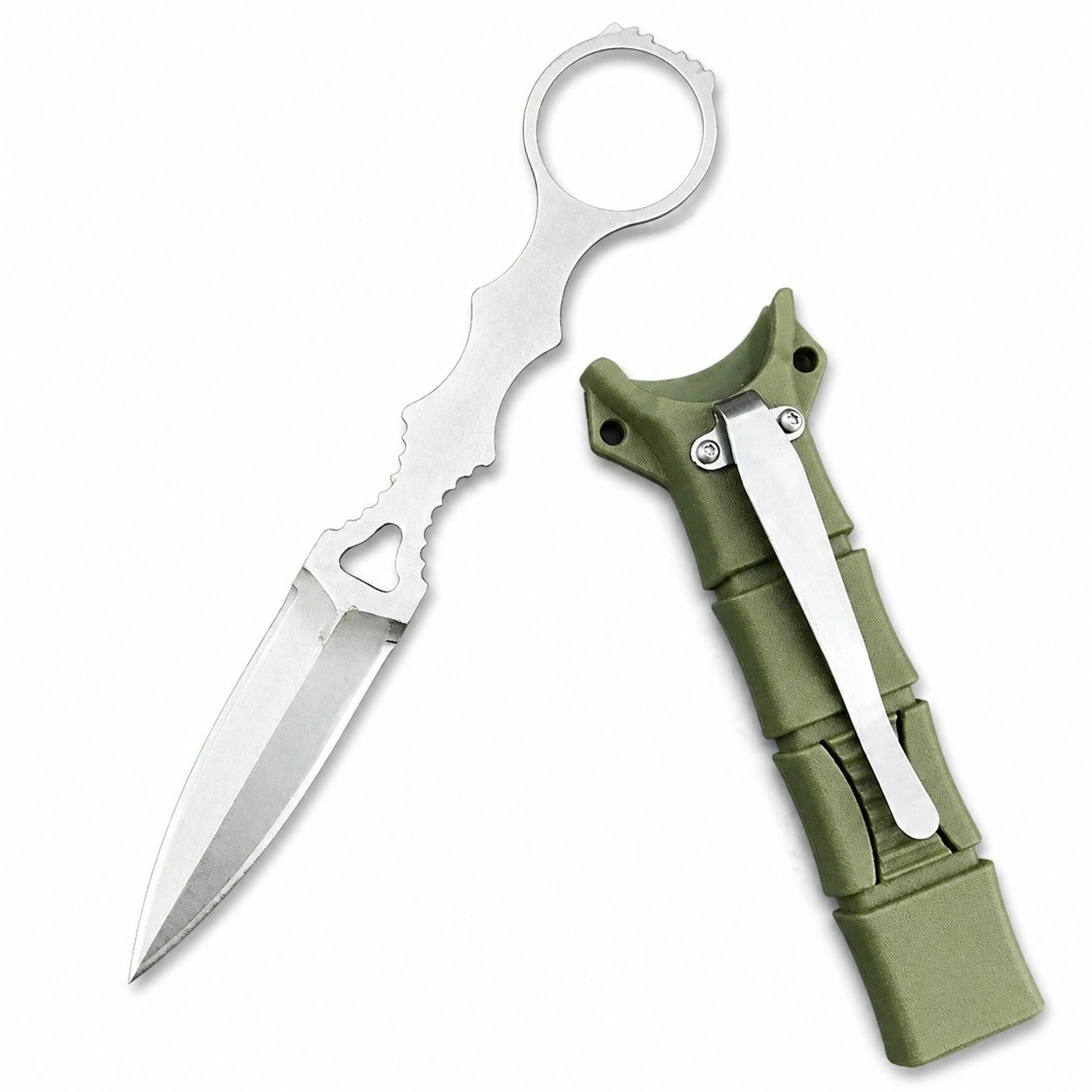 19259-main-white-clean Fixed Blade Knife Stainless Steel Blade with Kydex Sheath Camping Portable Survival Tactical Multitools Hand EDC Knives - Image 1