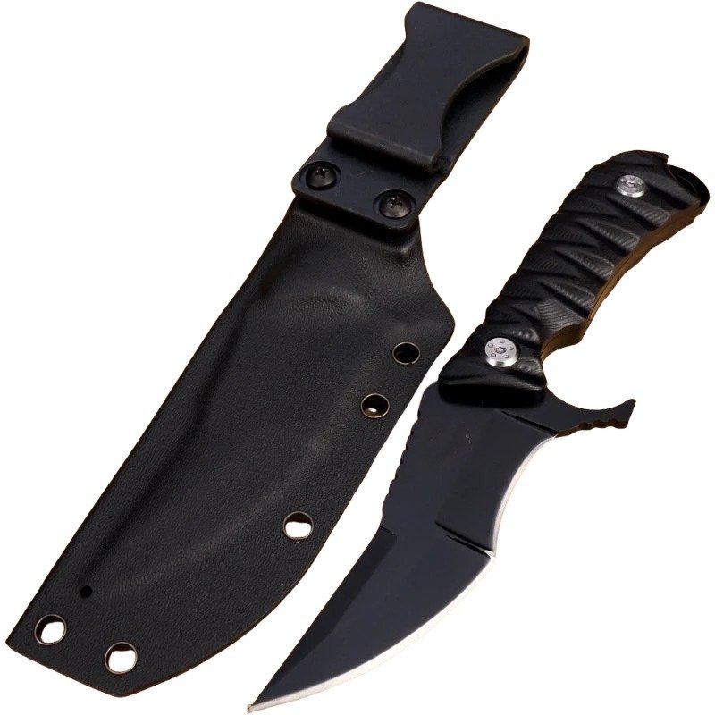 19261-main-white-clean US-D2 Steel All Tang One sharp tactical straight knife, outdoor hunting survival knife, fishing and hiking essential knife - Image 1