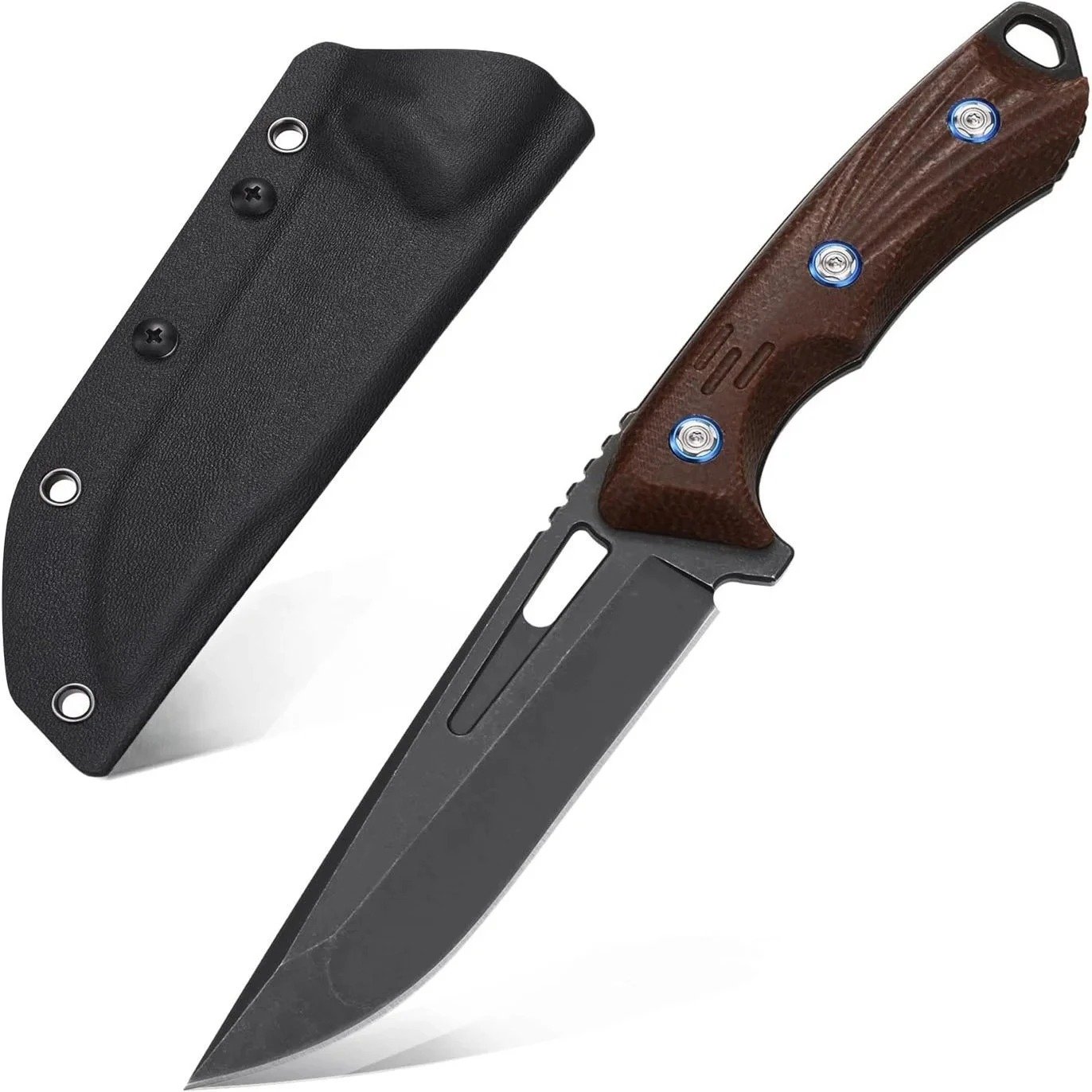 19271-main-white-clean EF127 fixed straight knife 14C28N steel + coarse grain imported linen handle Survival knife - Image 1