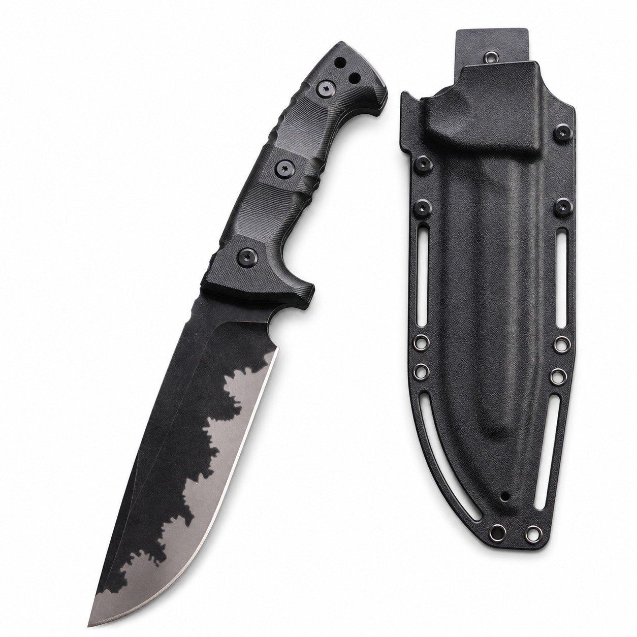 19445-main-white-clean Camping outdoor survival knife portable knife high hardness straight knife sharp survival knife integrated keel high hardness tactical knife--Black-1 - Image 1