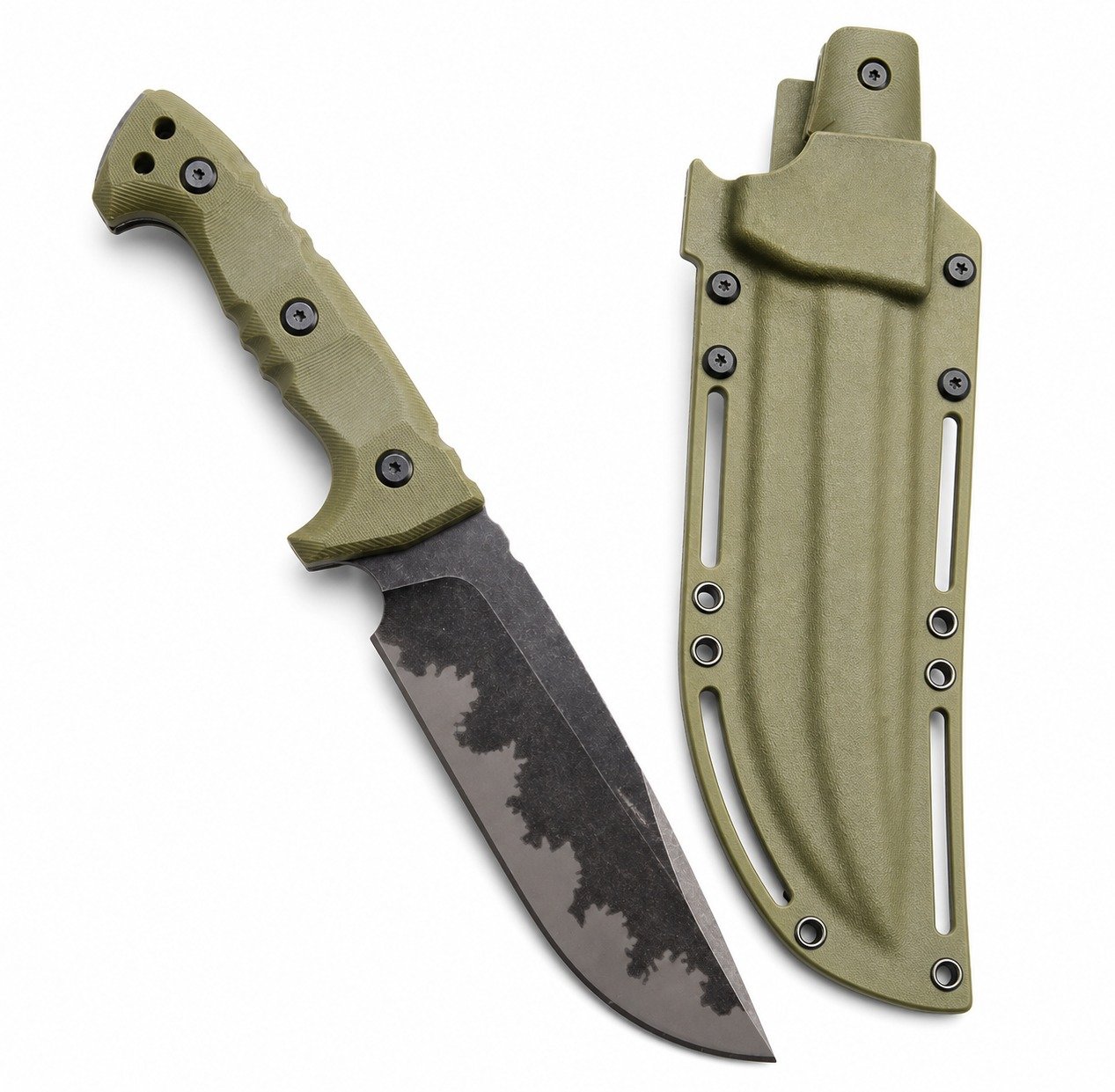 19446-main-white-clean Camping outdoor survival knife portable knife high hardness straight knife sharp survival knife integrated keel high hardness tactical knife--Green-1 - Image 1