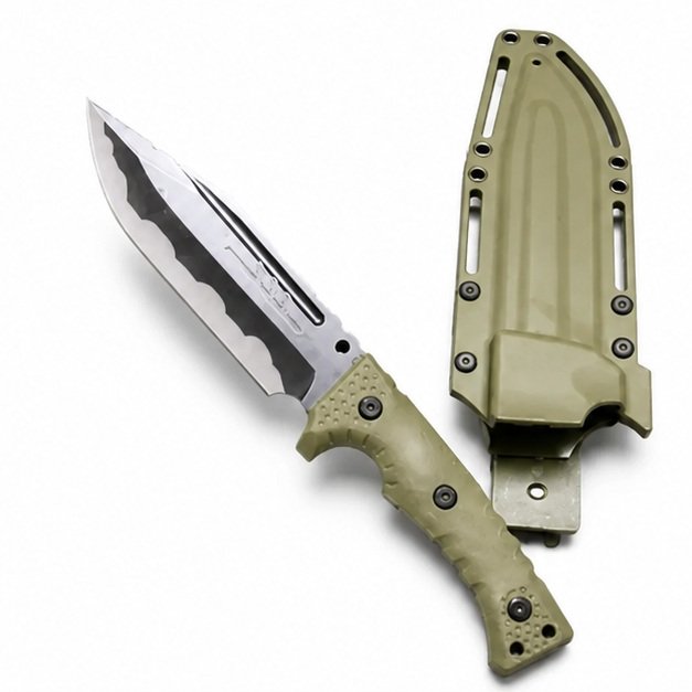 19447-main-white-clean Camping outdoor survival knife portable knife high hardness straight knife sharp survival knife integrated keel high hardness tactical knife--Green-2 - Image 1