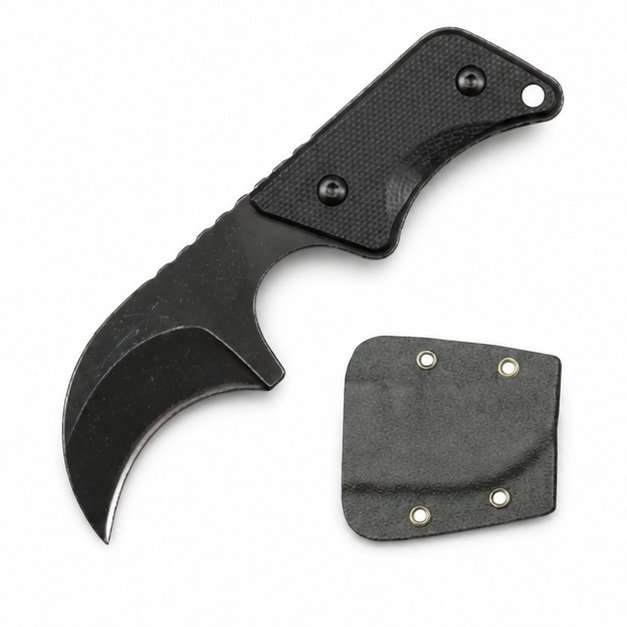 19460-main-white-clean Neck Knife G10 handle with kydex sheath EDC tool -Black - Image 1