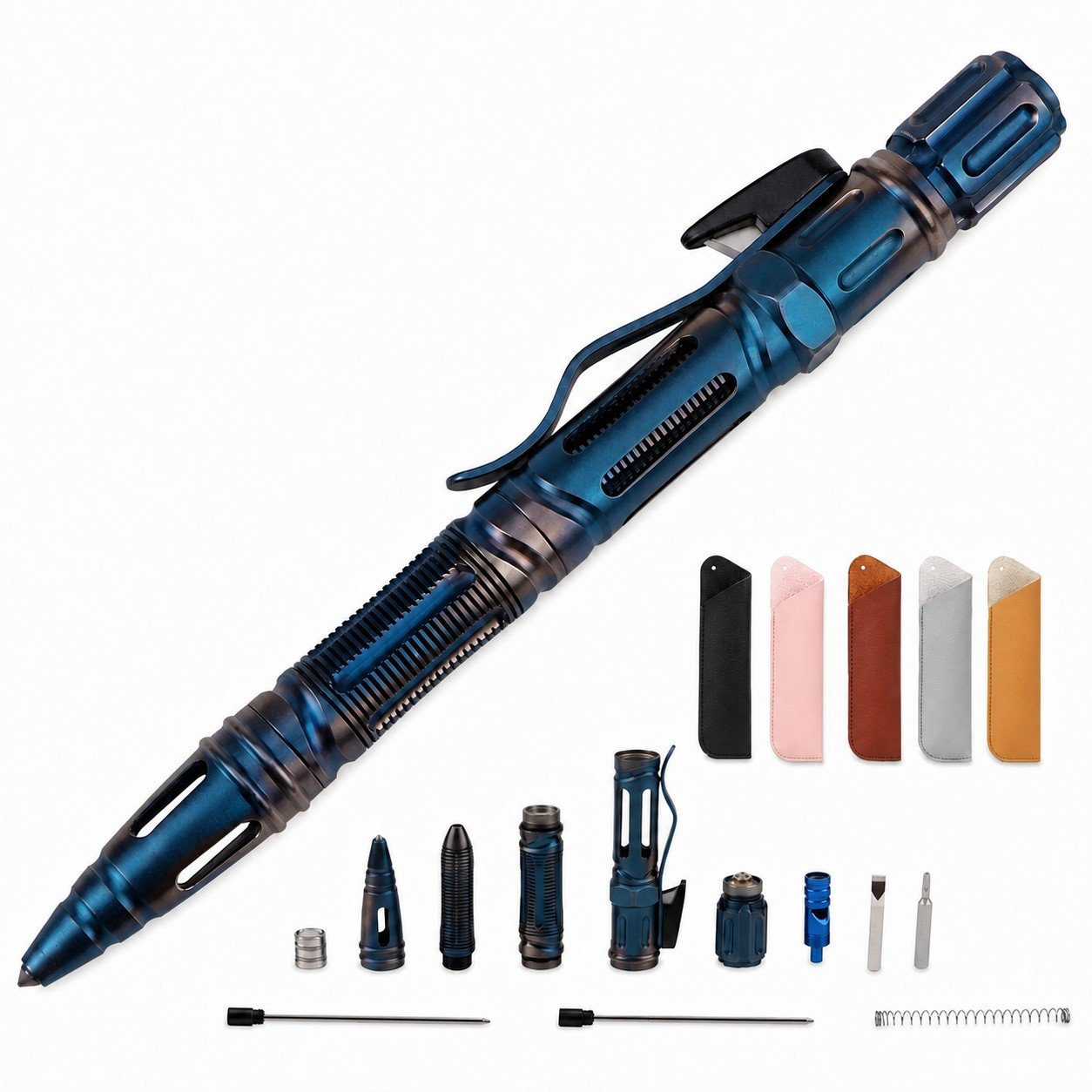 19669-main-white-clean NEW 7-In-1 Outdoor EDC Multi-Function Self Defense Tactical Pen With Emergency Led Light Whistle Glass Breaker Outdoor Survival - Image 1