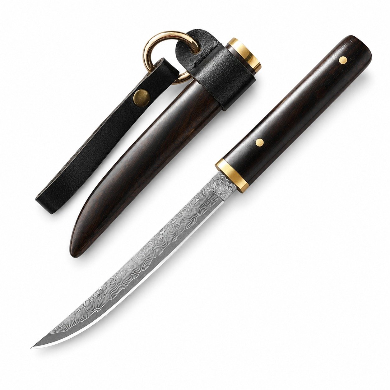 20016-main-white-clean Damascus steel VG10 outdoor knife portable knife collection knife sharp small straight knife - Image 1