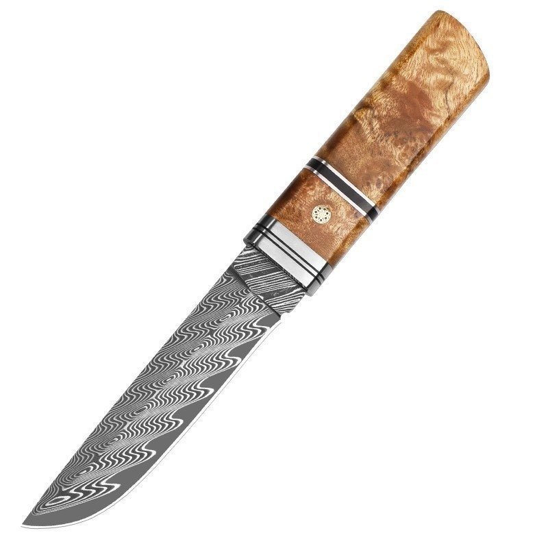 20018-main-white-clean Thuja solid wood Damascus steel to knife - Image 1