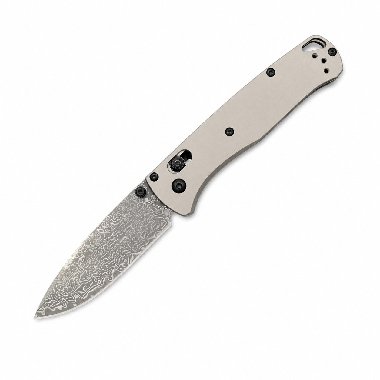 20051-main-white-clean Damascus plain handle folding switchblade knife - Image 1