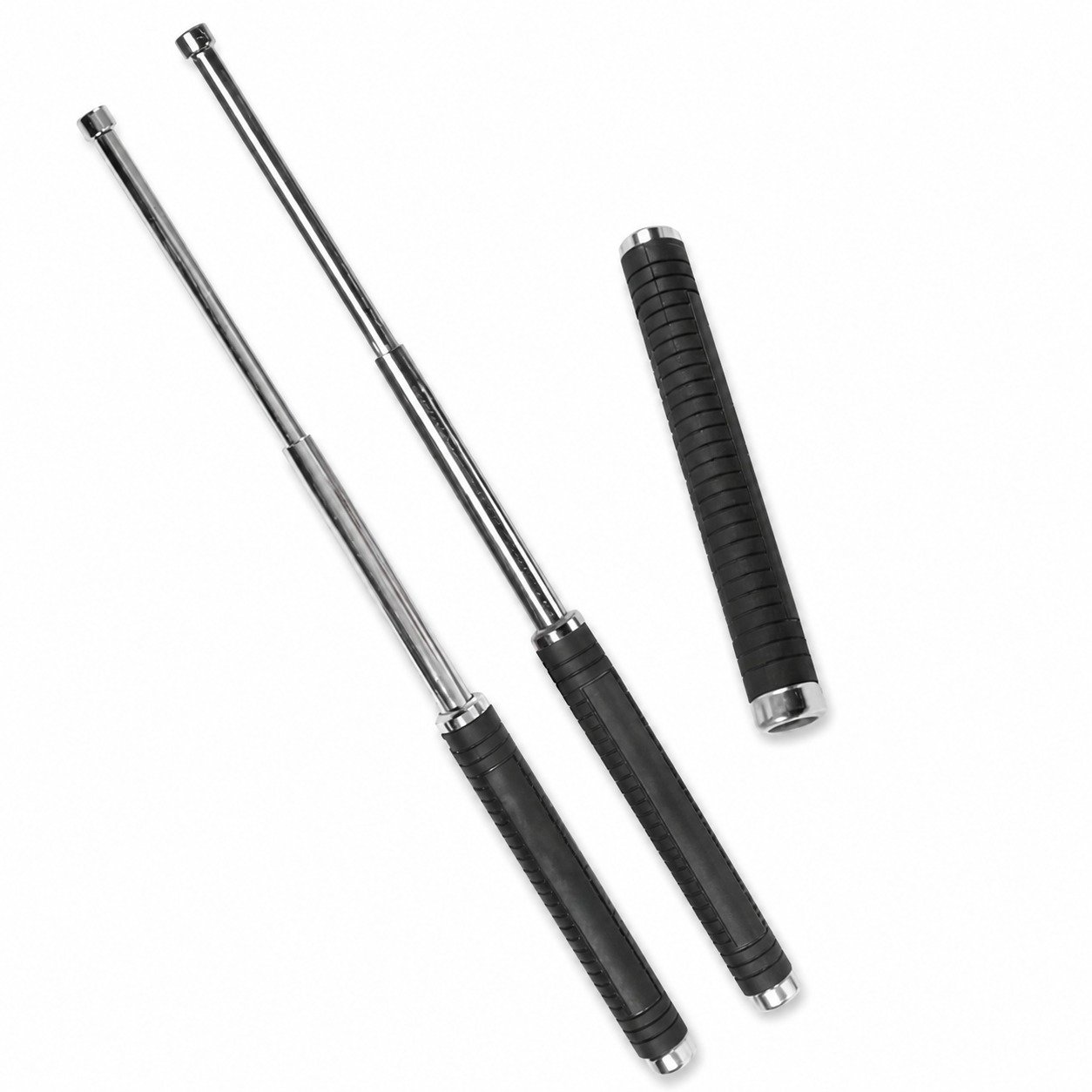20205-main-white-clean Vehicle Telescopic Baton – Three-Section Swing Stick - Image 1