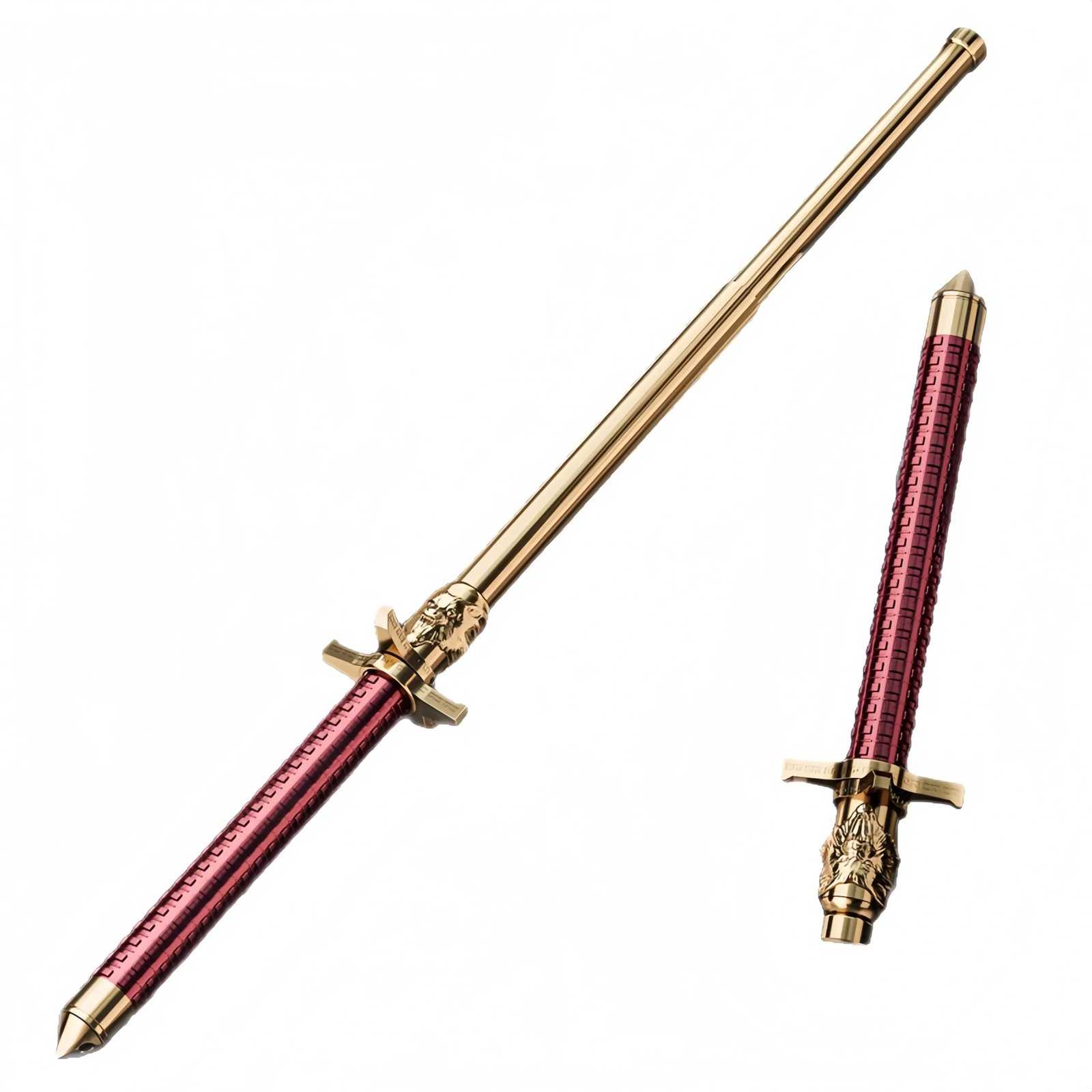 20229-main-white-clean Solid Three-Section Telescopic Baton - Image 1