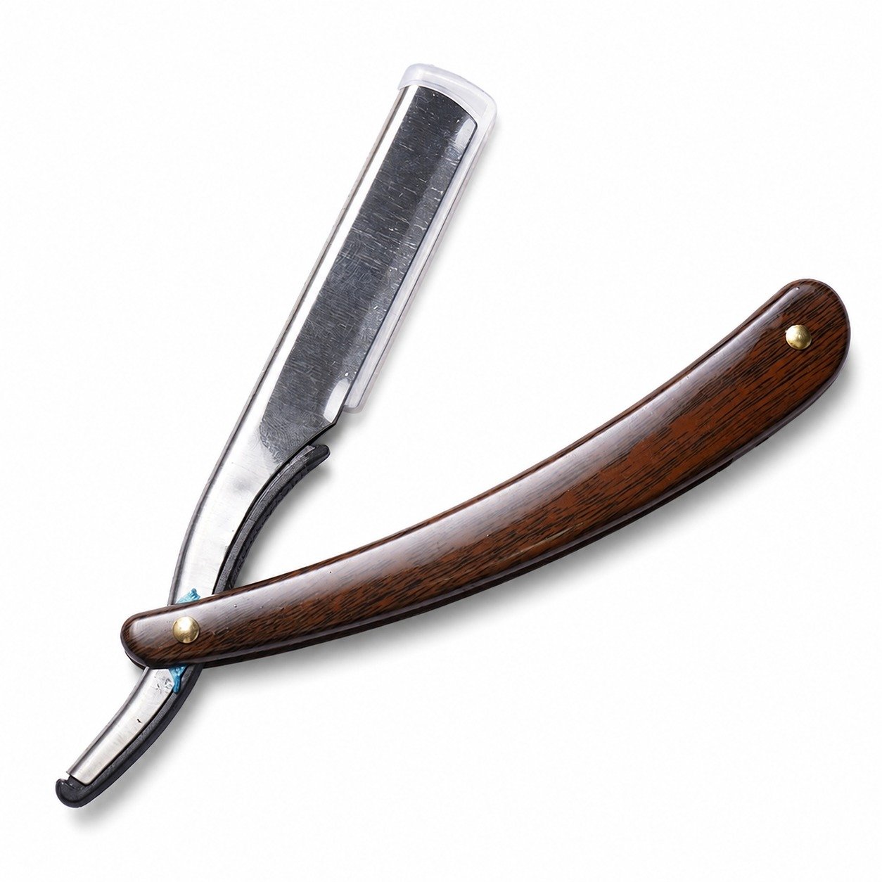 21002-main-white-clean Portable Folding Straight Razor with Black Finish - Image 1