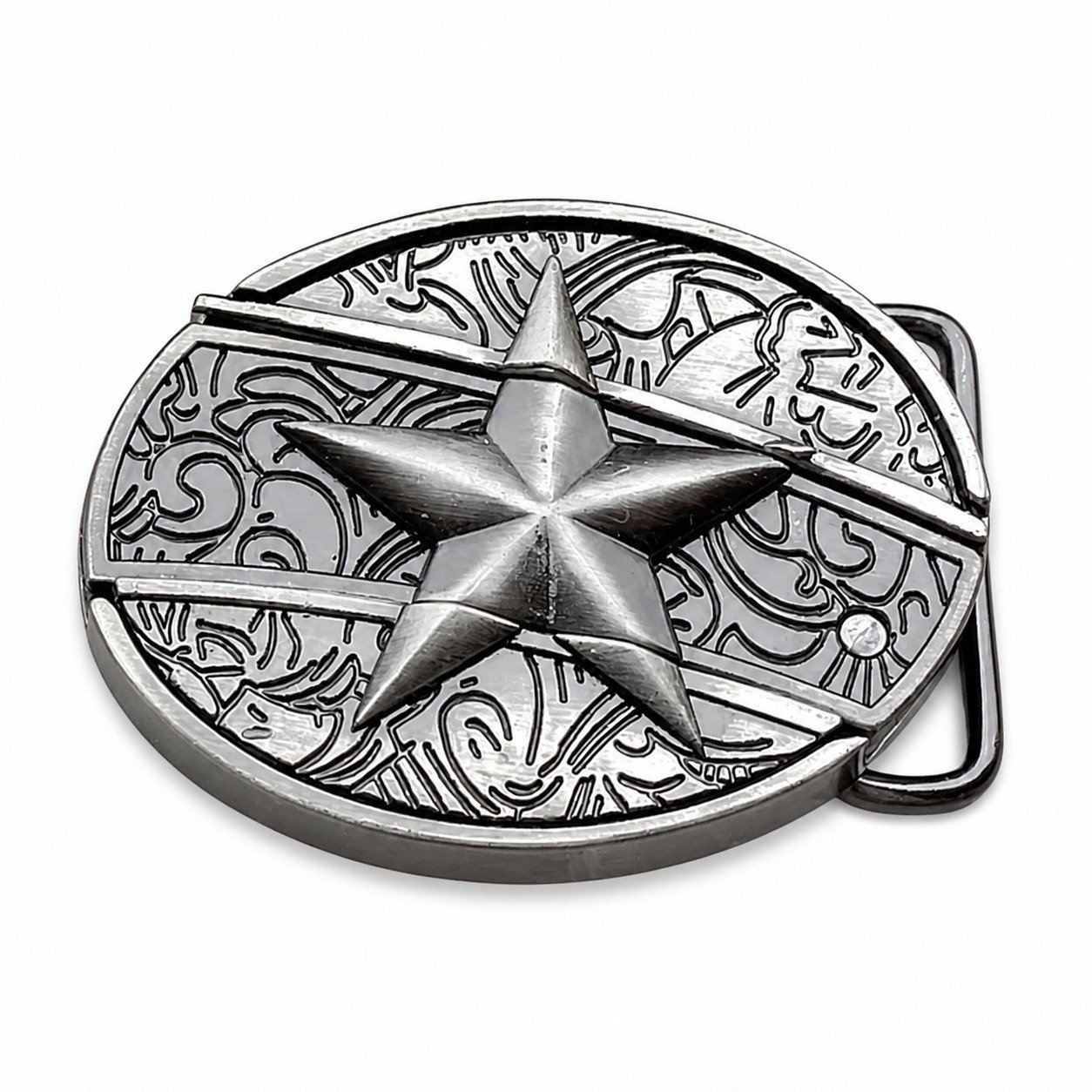 21348-main-white-clean Five-pointed star knife belt buckle knife - Image 1