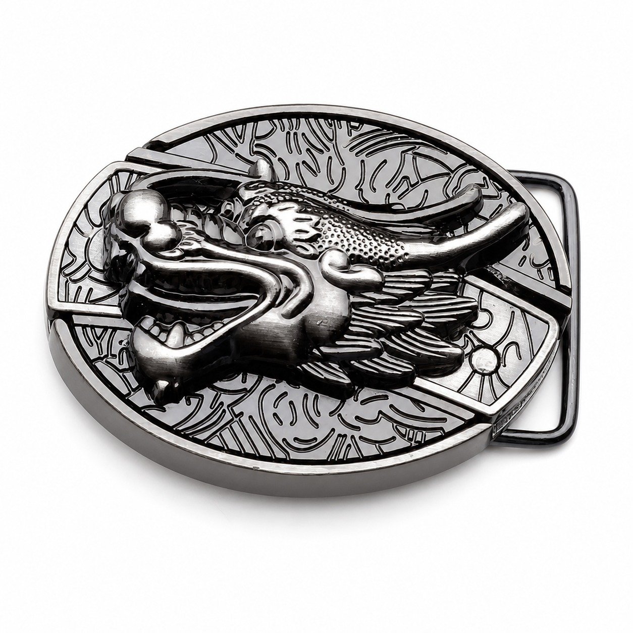 21351-main-white-clean Round dragon knife belt buckle knife - Image 1