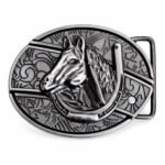 Horse head knife belt buckle knife